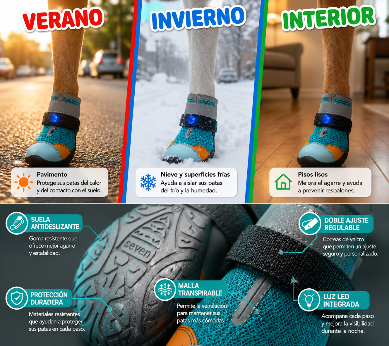 Zapatos LumiPaw™ con Luz LED para Perros